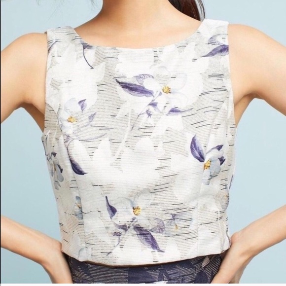 New Anthropologie Floral Crop Top Eva Franco - Picture 1 of 7